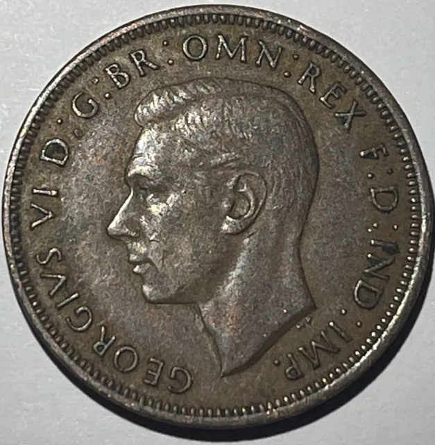 Great Britain - 1943 - Half Penny - 1/2 Penny - King George VI - British Coin