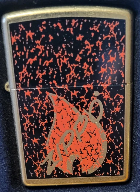 zippo 24193 Retro Flame on Gold Dust New in Original Box Retired 2007