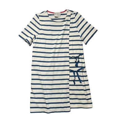 Sea New York blue white stripe tie dress nautical breton XS S short sleeve tee