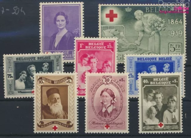 Belgique 497-504 avec charnière 1939 Rouge Cross (9955639