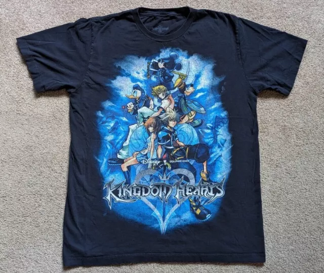 Kingdom Hearts Disney Graphic T Shirt Size M Black Playstation PS2 Sora Roxas