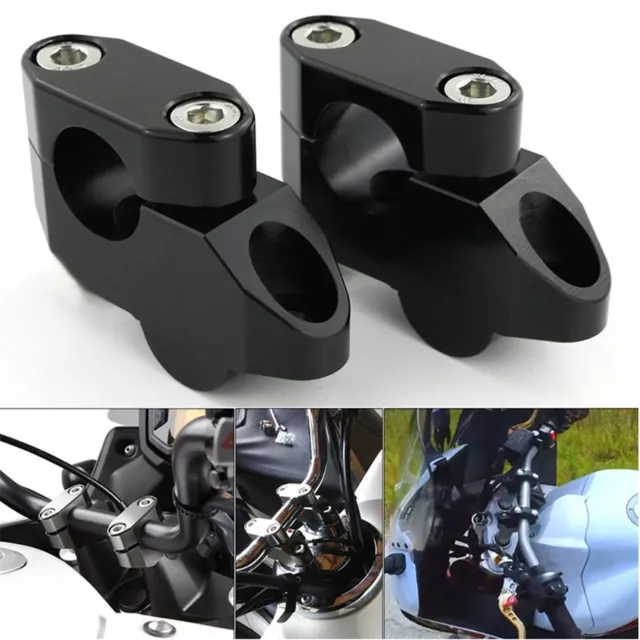 2Pcs  Motorcycle Aluminum Handlebar Extension Back Moved Up Handle Bar Riser