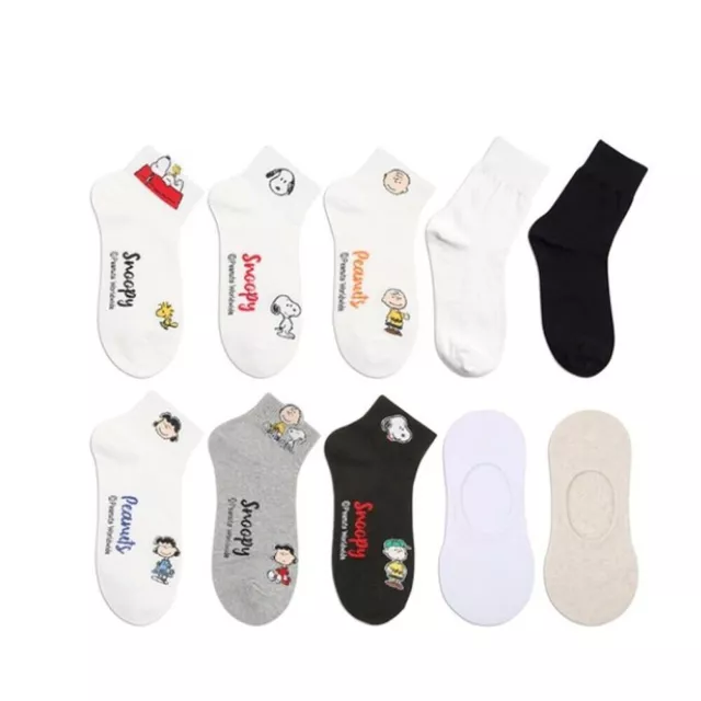 Snoopy Socks 10 Pairs set Ankle Socks Crew Socks Plain Socks