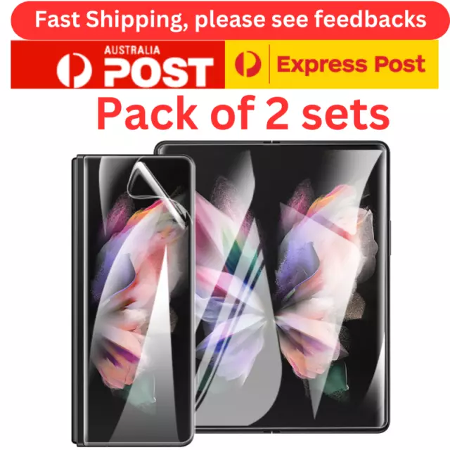 2 x For Galaxy Z Fold 5/4/3/2 Front/Inside/Both Hydrogel Screen Protector Flexi