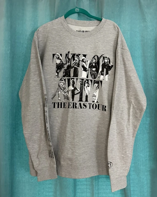 OFFICIAL TAYLOR SWIFT The Eras Tour Gray Crewneck Sweatshirt Size Large