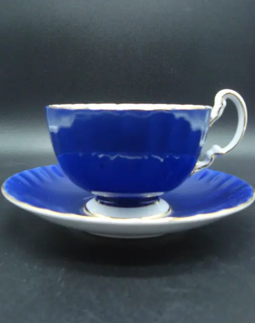 Aynsley fine bone china cobalt tea cup&saucer set Pembroke Bird