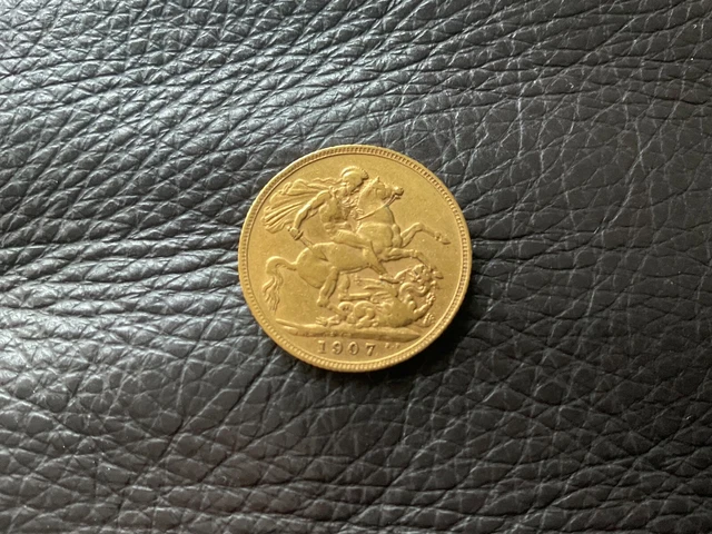 1907 Edward VII FULL GOLD SOVEREIGN COIN