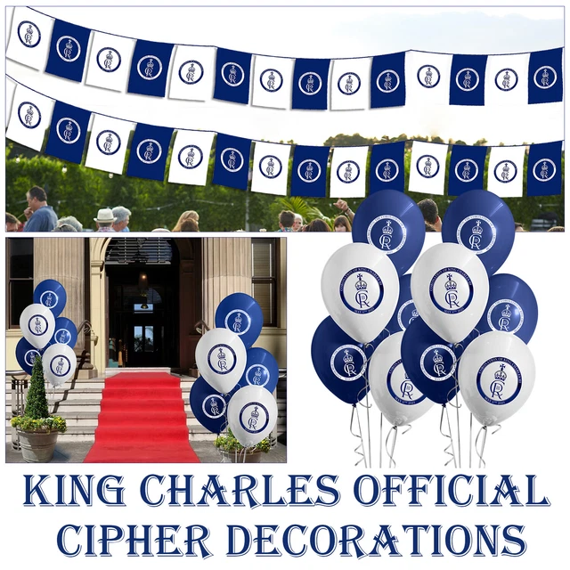 King Charles III Coronación Decoración Fiesta 10M Banderín 10/20pcs Globos