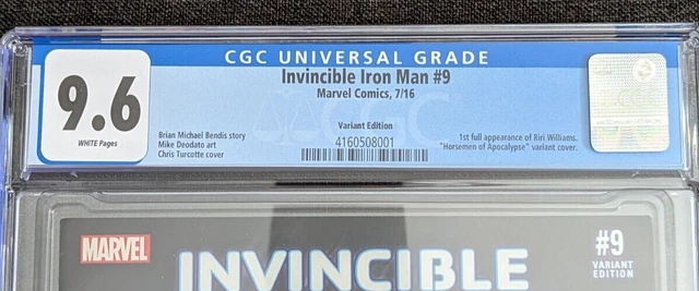 Invincible Iron Man #9 CGC 9.6 Turcotte Variant | 1st Full Riri Williams 2