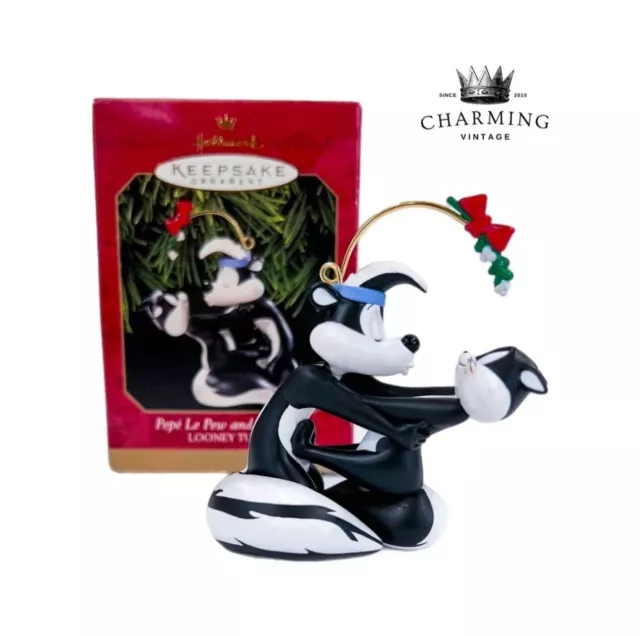 Vintage Hallmark Keepsake Pepe Le Pew and Penelope Looney Tunes Ornament