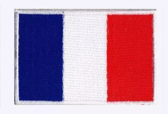 Écusson patche patch drapeau France Français 70 x 45 mm brodé à coudre