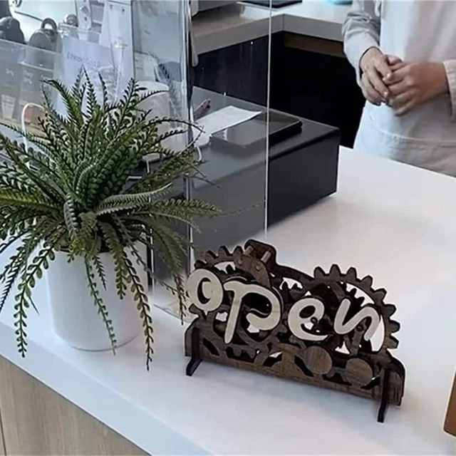Panneau 'Ouvert/Fermé' Double Face Pour Magasin - Avec Horloge Réglable, Crochet Et Chaîne Inclus