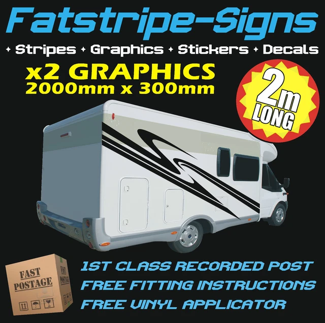 thumbnail interactive-video image 1 of Motorhome Vinyl Graphics Stickers – Camper Van RV Caravan Horsebox, UK Made, Unbranded 1 of 2