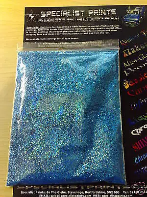 GLITTER METAL FLAKE 50g BLUE HOLOGRAPHIC 400mic - CUSTOM FLIP