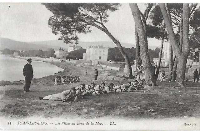 CPA Antique Postcard Maneuver Infantry Soldiers Juan les Pins War