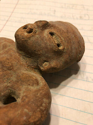 Pre Columbian Mayan Authentic Diety Figurine  1,000+ Yr.old  5,5" T X 3.5" W 3