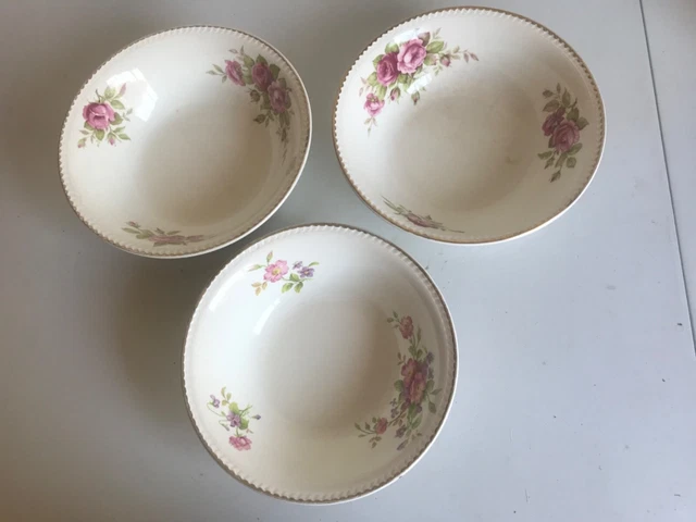 VINTAGE PORTLAND POTTERY Cobridge Staffordshire Bowls x 3 - Made