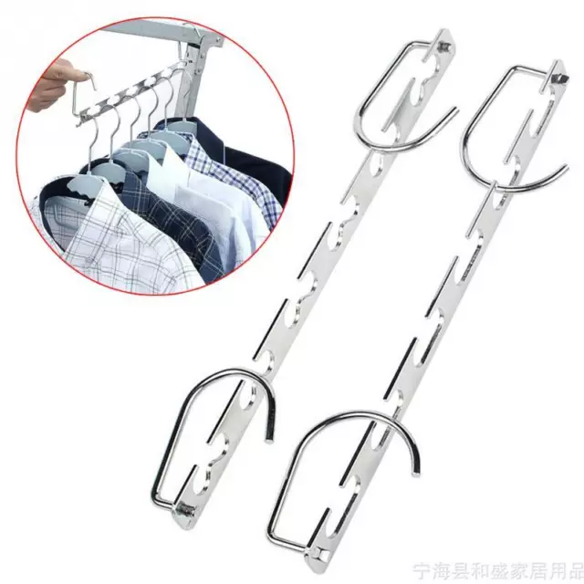 Metal Hangers Space Saving with 6 Hole Clothes Closet Organizer Multifunctional