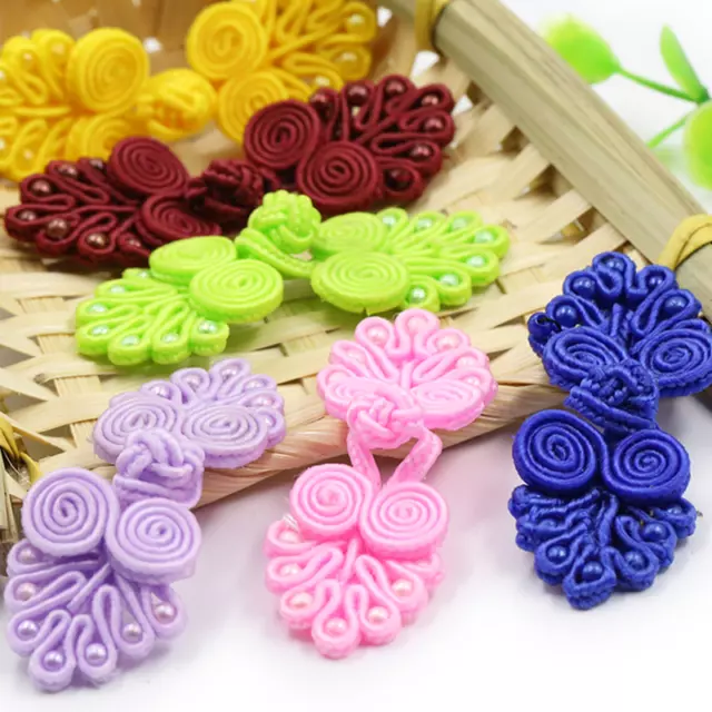 5 Pairs Ethnic Chinese Frog Fasteners Closure Button Knots for DIY Tang Suit