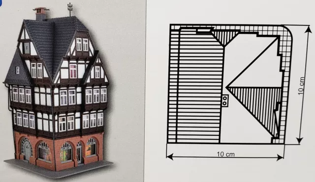 KIBRI/Marklin #38450 HO 1/87 scale KIT 5-Story Half Timbered Corner House 3