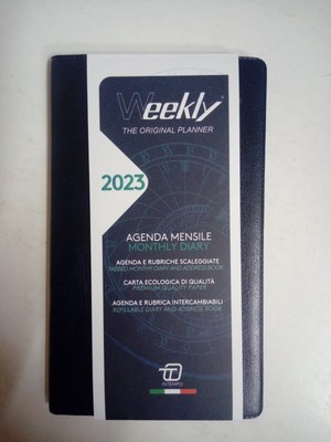 Agenda Intempo 2023 Agenda Mensile 9x15 a Libretto Weekly Pattern Nero 115 
