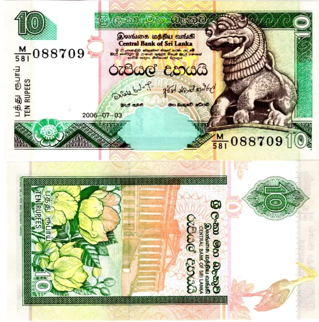 SRI LANKA Billet 10 Rupees 2004 P115 CHINZE NEUF UNC