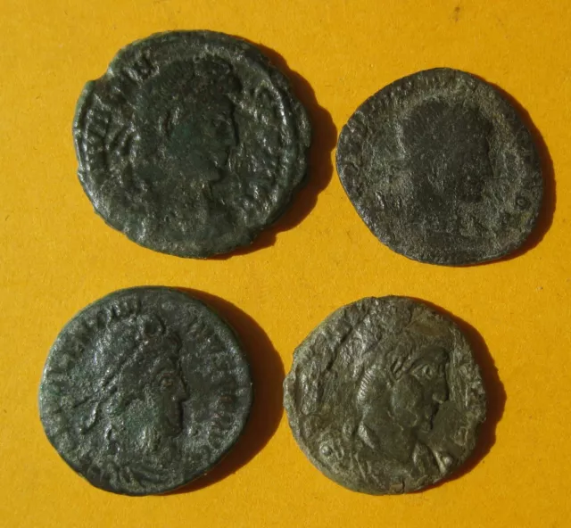 Ancient Roman  Bronze Follis lot of 4 pieces 16-18 mm