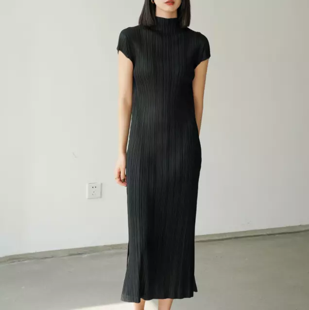 Issey Miyake Black Short Sleeve Dress