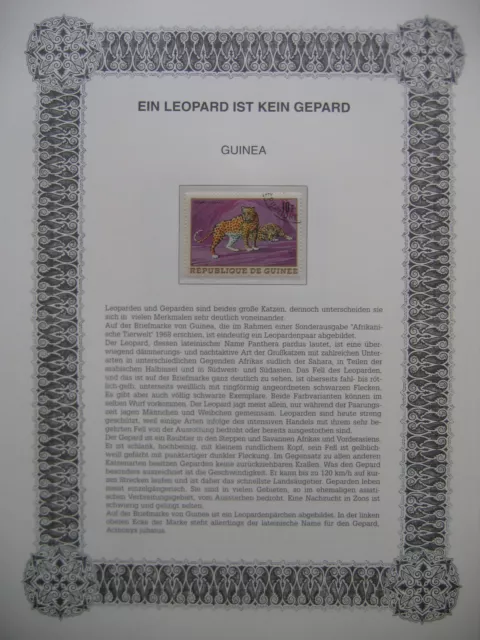 Irrtümer auf Briefmarken / Guinea 1968 Mi 496 A : Leopard ( Panthera pardus )