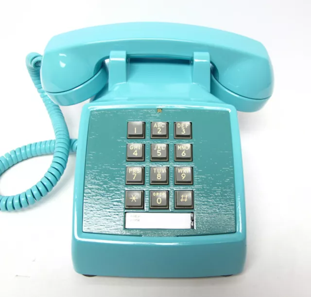 Aqua Blue Western Electric 2500 TouchTone Desk Telephone - Full Restoration