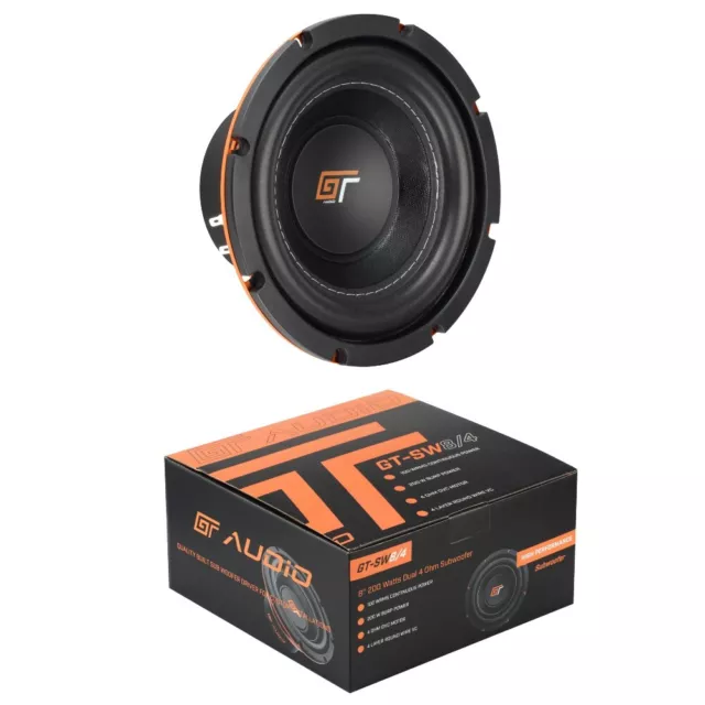 1 BASS FACE GT AUDIO GT-SW8/4 subwoofer da 200 mm 200 watt max dvc 4 ohm car 2