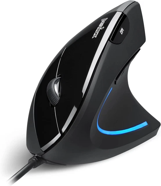 Mouse Ergonomico Trackball Perixx PERIMICE-520 – Cablato, 6 Pulsanti Programmabili, DPI Regolabile, Angolo Inclinabile