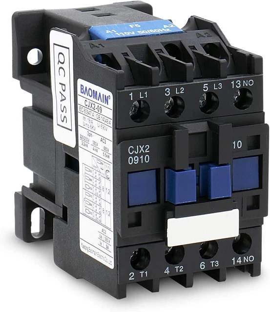 Baomain AC Contactor CJX2-0910 110V 50/60 Hz Coil 3 Phase 1NO 660V 25 Amp