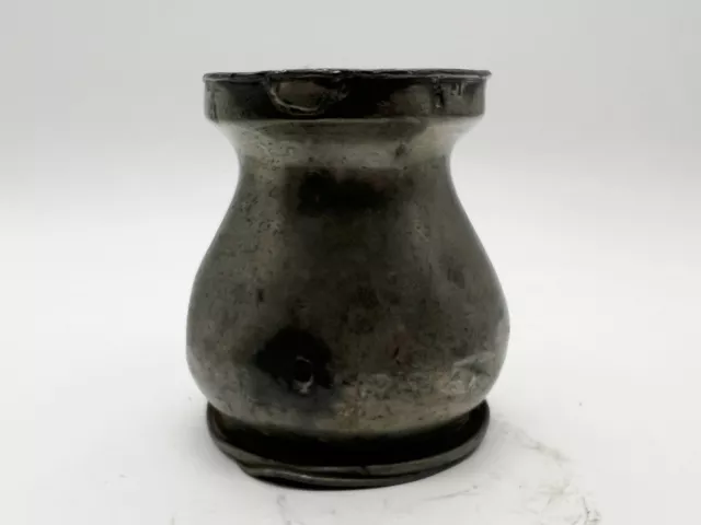 Antique Old Pewter 1835 1/2 Pint Tankard - Missing Handle -