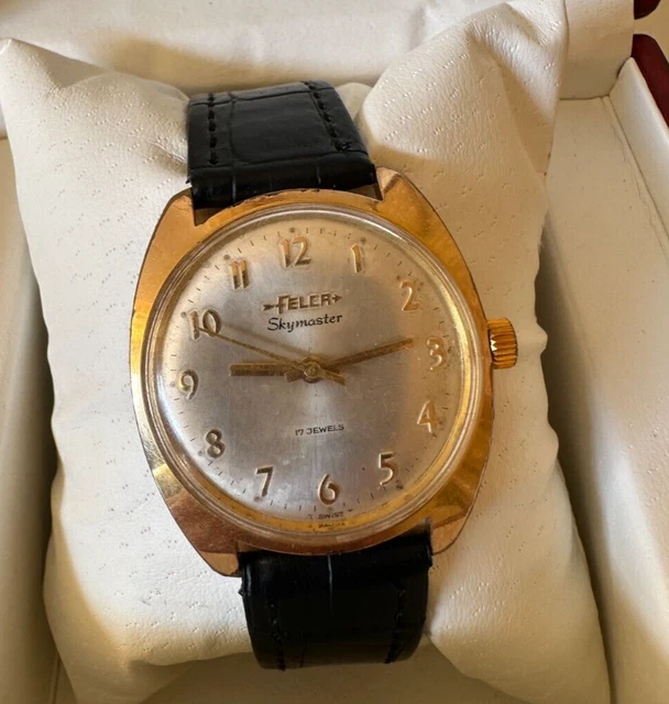 1960'S VINTAGE FELCA Skymaster Watch Manual Wind Art Deco Gold Plated ...