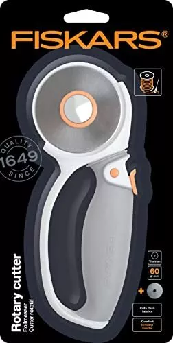 Fiskars Rotationsschneider Titanklinge 60 mm Premium Qualität Stoffschneidewerkzeug