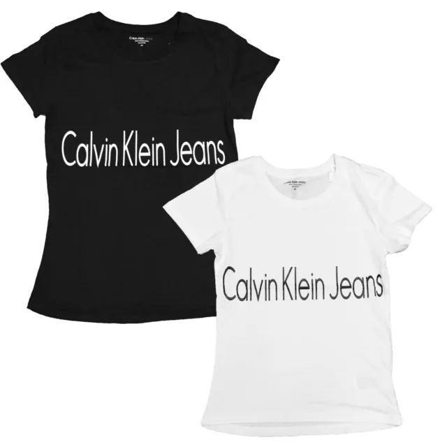 Calvin Klein T Shirt, Women's CK Logo Tee Cotton Cap Sleeve Crew Neck Top 3