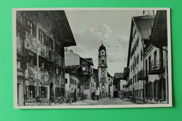 OBB 6) Bayern AK Mittenwald a.Isar 1930-40er Obere Marktstraße Geschäfte Tabak