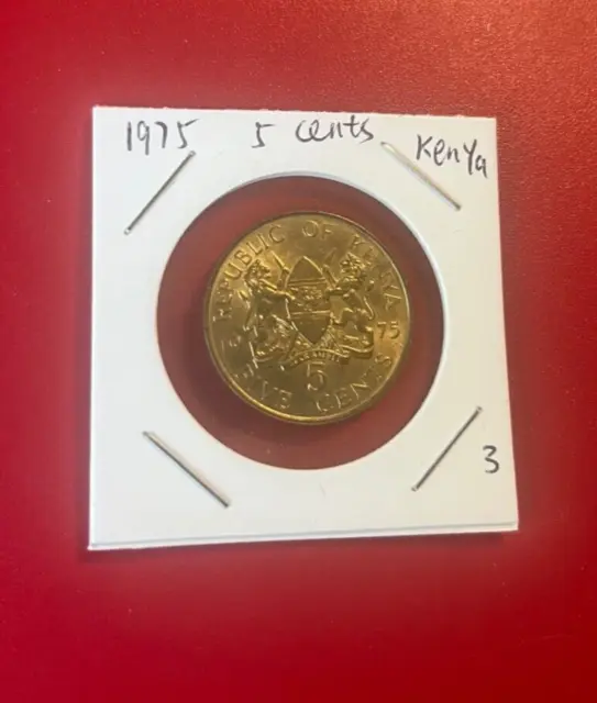1975 5 Cents Kenya Coin - Nice World Coin !!!