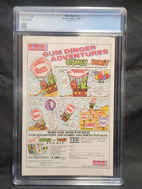 🔑🔥🔥🔥The 'Nam # 1 CGC 9.4 NEWSSTAND!!1986 Michael Golden Vietnam War 305025 2