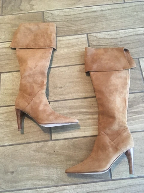 Size 6 Amanda Smith Shoes Boots Tall High Heels Camel Suede Women's Size 6 Amanda Smith Shoes Boots Tall High Heels Camel Suede Women's
