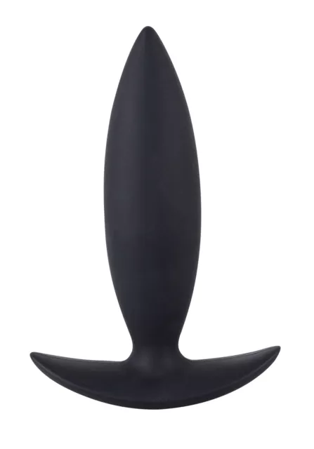 Dildo Butt Plug Anale Silicone Nero Taglia Small con Impugnatura Fallo Sicuro