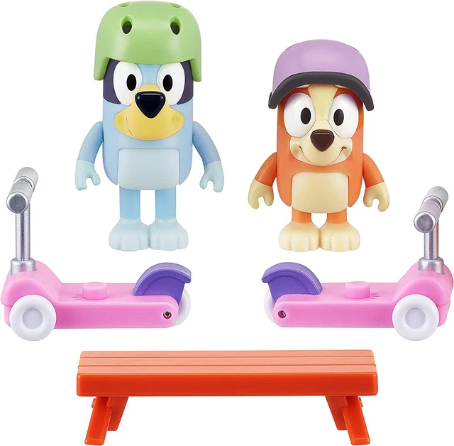 BLUEY / SCOOTER Fun Play Set Bluey and Bingo / 6cm Action Figures 2