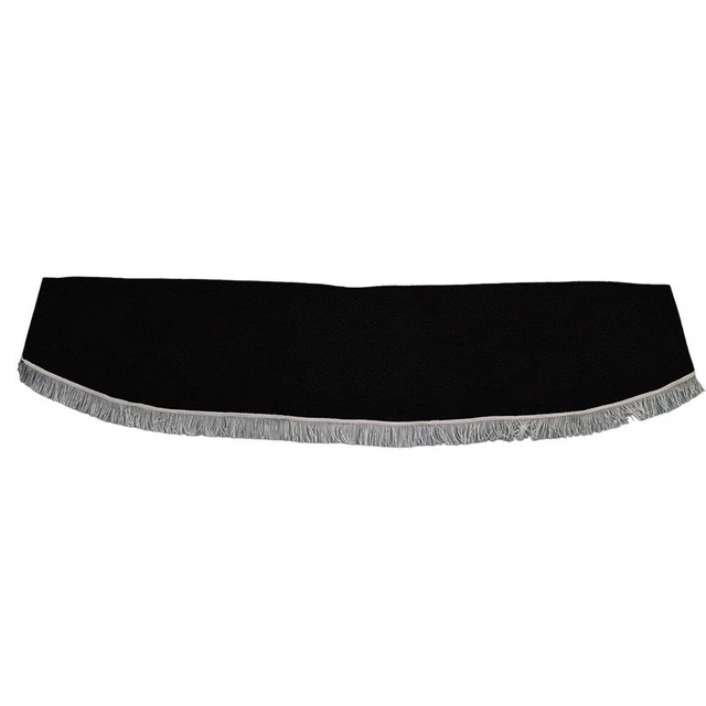 Set Di 3 Tende Per Camion Con Pompon - Nero Con Decorazioni Bianche, Tessuto Morbido, Include Adesivi A Strappo