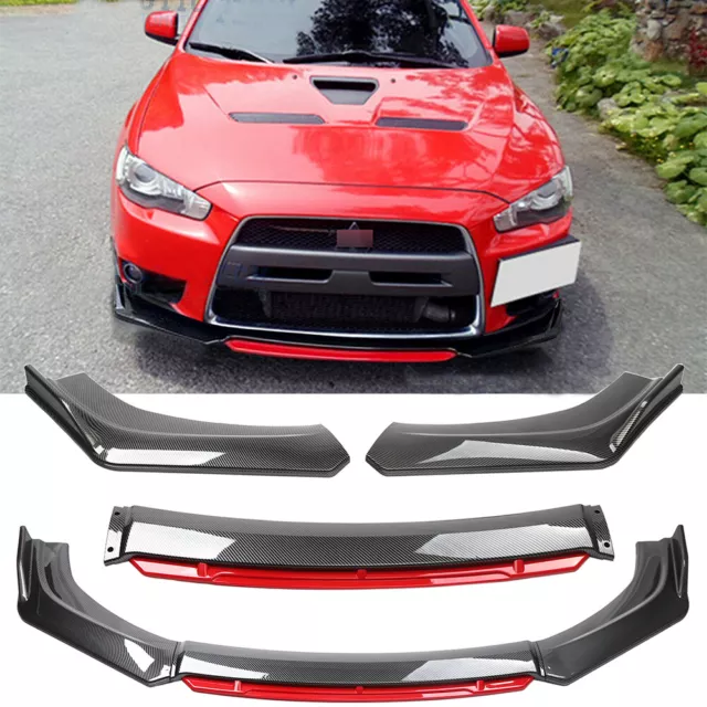 For Mitsubishi Lancer EVO X 10 Carbon Fiber Front Bumper Lip Splitters Spoiler