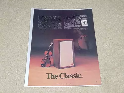 Acoustic Research AR-3a Speaker Ad, 1971, 1 pg, Rare