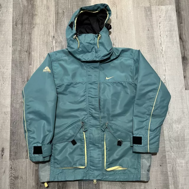 NIKE ACG OUTER Layer 3 Mens VTG Full Zip Light Blue Ski