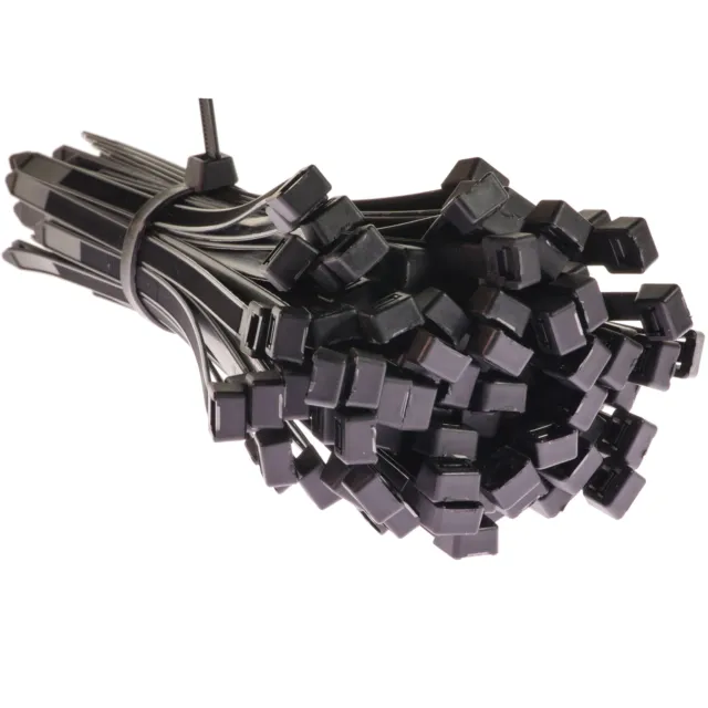 Kabelbinder schwarz Kabelstrapse Set 100 Stück 7,6 x 280 mm Kabelband UV Nylon 6