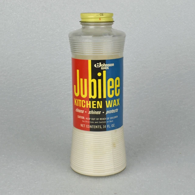 VTG JOHNSON JUBILEE Kitchen Wax Glass Bottle 1980s Stage Movie Prop