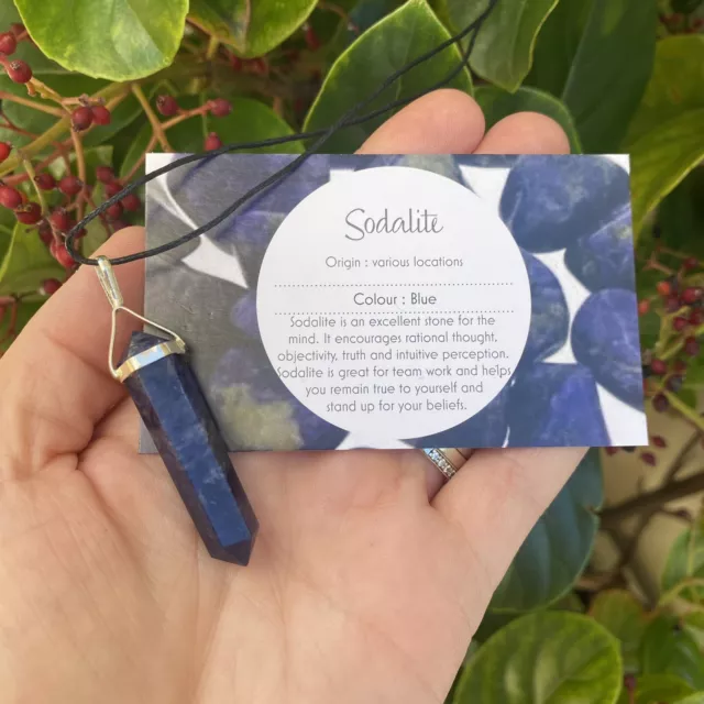 Sodalite Pendant - Double Terminated Crystal " FREE CORD & MEANING CARD"